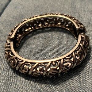 Intricate Silver Tone Bangle Bracelet